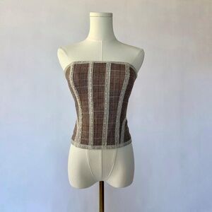 Edikted Corset Plaid Top Small